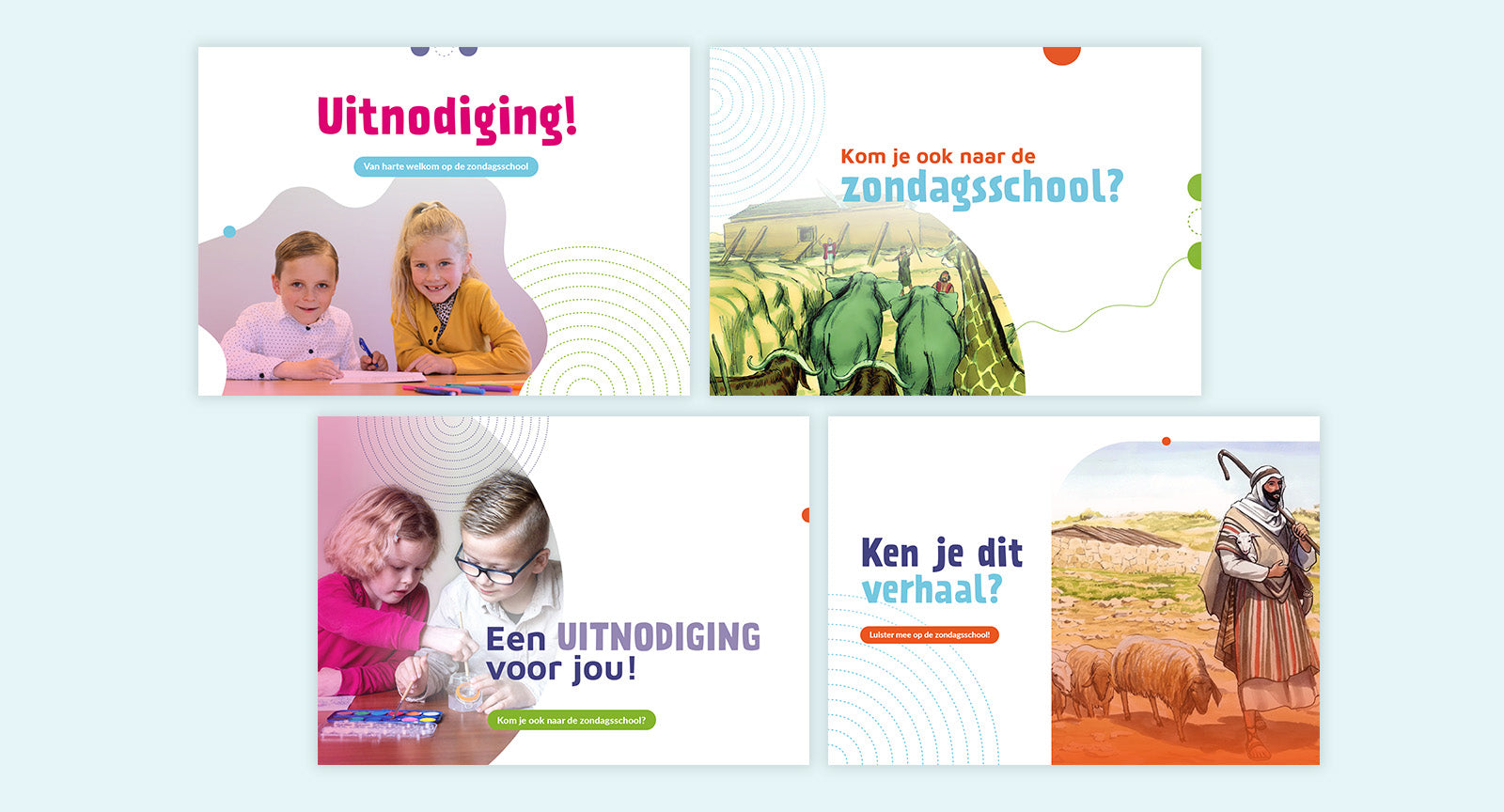 Uitnodigingskaartjes zondagsschool